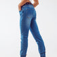 Skinny jeans with hem wash detail - Szua Store