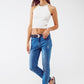 Skinny jeans with hem wash detail - Szua Store