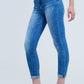 skinny jeans with worn color and wrinkles Szua Store