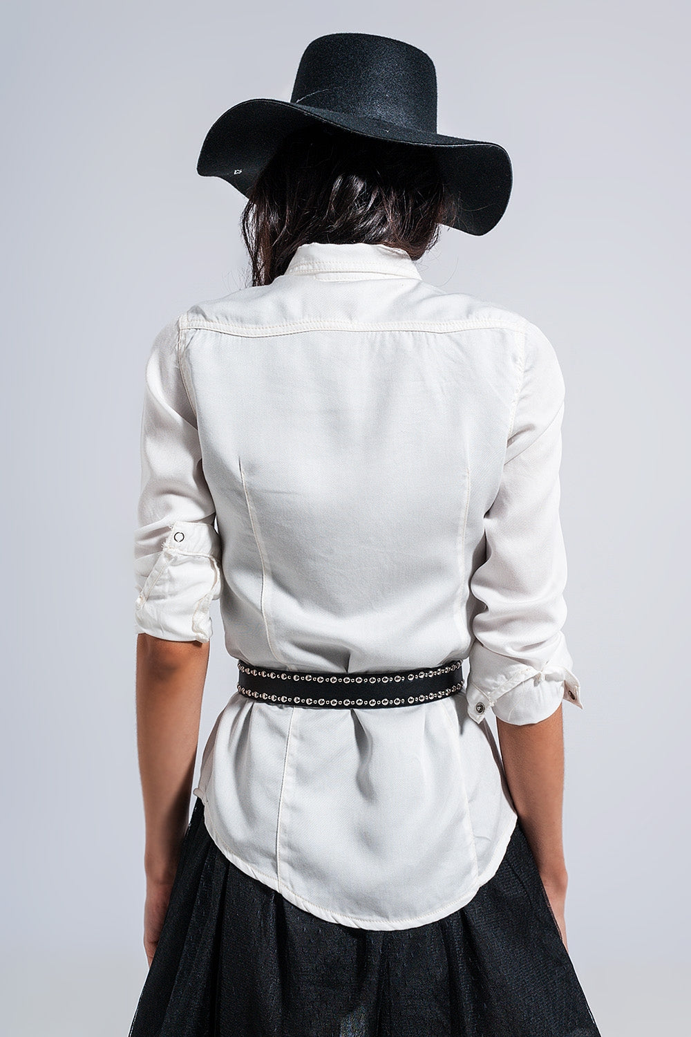 Slim denim shirt in white Szua Store