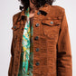 Slim denim trucker jacket in brown Szua Store
