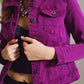 Chaqueta estilo camionero de denim slim en magenta