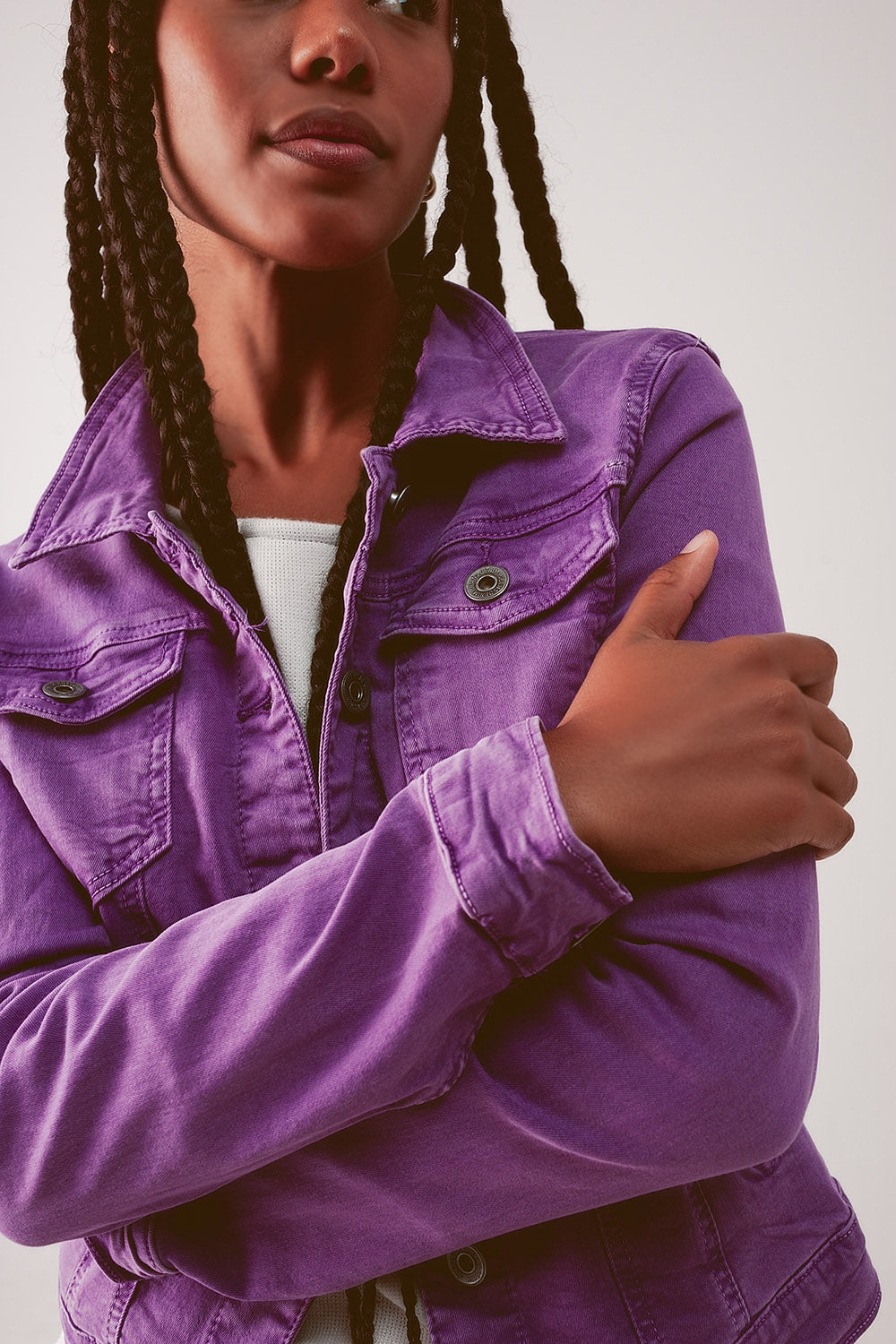 Slim denim trucker jacket in purple Szua Store