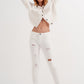 Slim jeans in white with distressing Szua Store