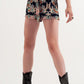 Slim shorts with elasticated waist in satin floral print Szua Store