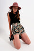 Slim shorts with elasticated waist in satin floral print Szua Store