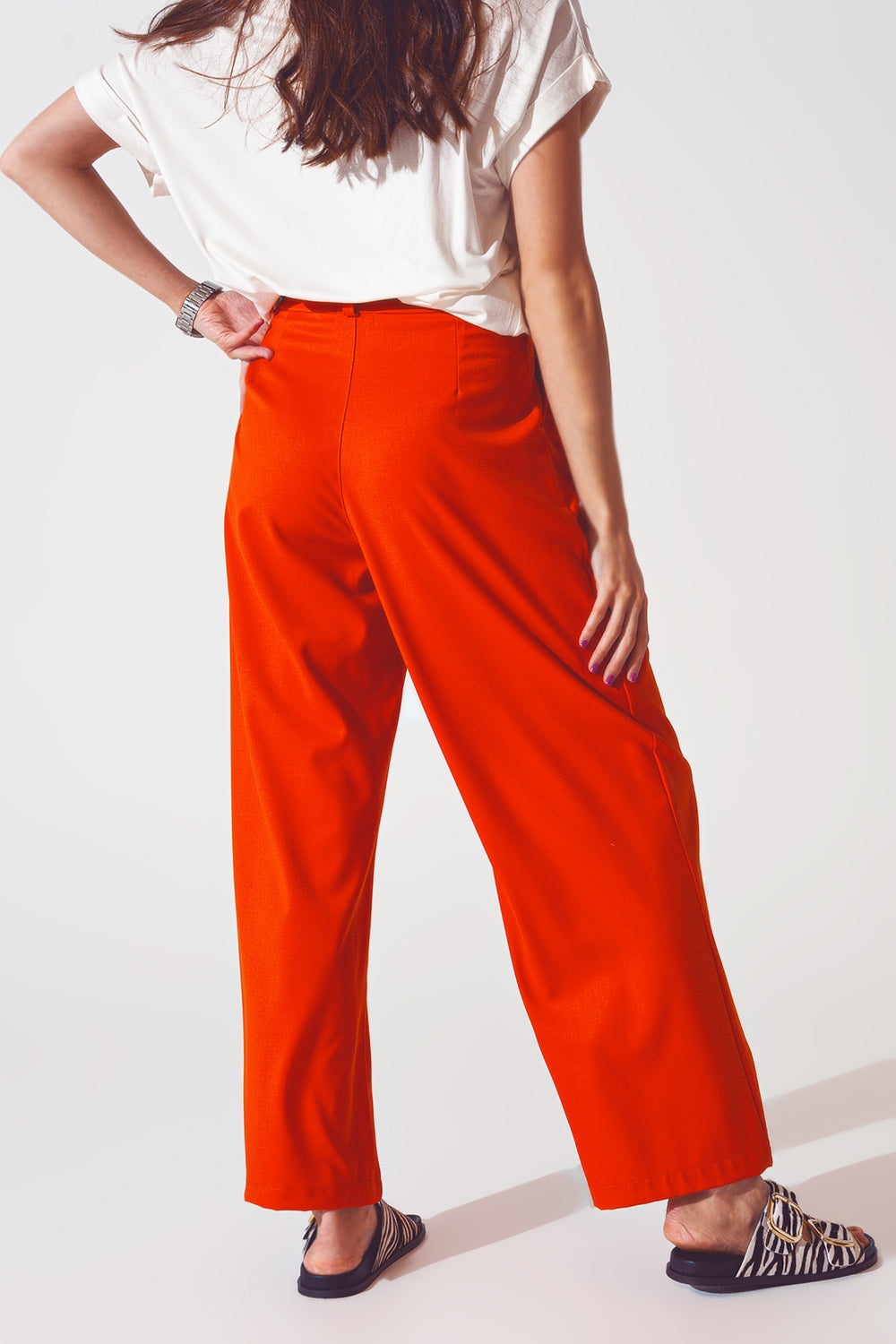 Slouchy wide leg pants in orange - Szua Store