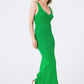Q2 soft ribbed knitted midaxi dress in Green