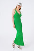 Q2 soft ribbed knitted midaxi dress in Green