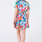 Soft satin mini dress with flower print - Szua Store