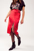 Split front midi skirt in red Szua Store