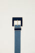 Q2 square buckle belt light denim color