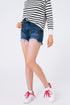 Q2 star stud embellishment denim shorts