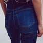 Straight Jeans with Folded Hem in Mid Blue Wash - Szua Store