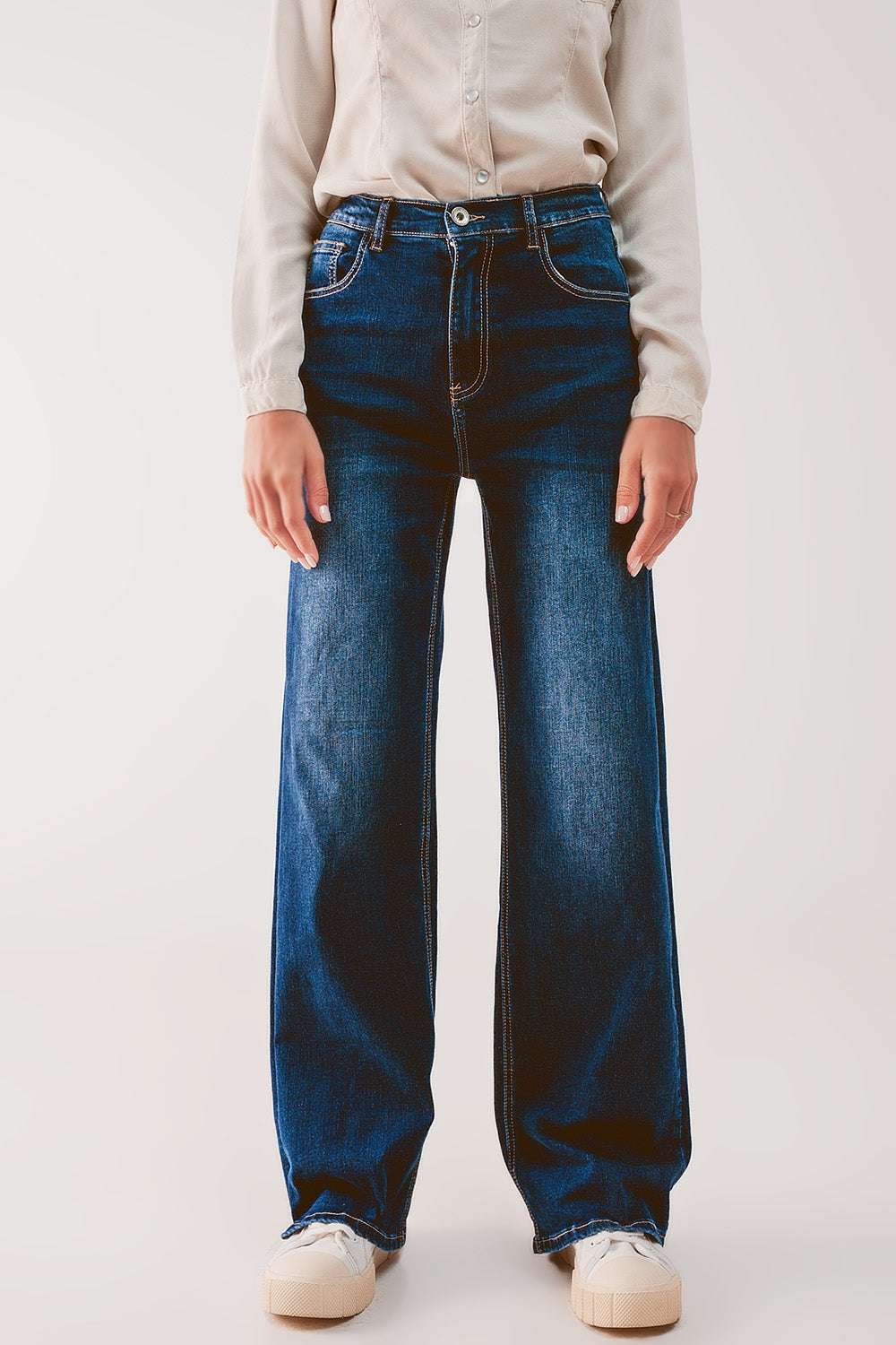 Straight leg 90s jeans with in dark blue Szua Store