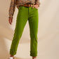 Straight leg jeans with deep turn up in green Szua Store