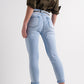 Straight leg jeans with folded ankles in light denim Szua Store