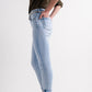 Straight leg jeans with folded ankles in light denim Szua Store