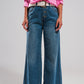 Straight leg jeans with PINK faux feather hem Szua Store