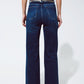 Straight Leg Jeans with strass detail in Blue