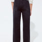 Straight leg Jeans with Waist Stitching Detail in Black