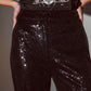 Straight Leg Sequin Pants in Black