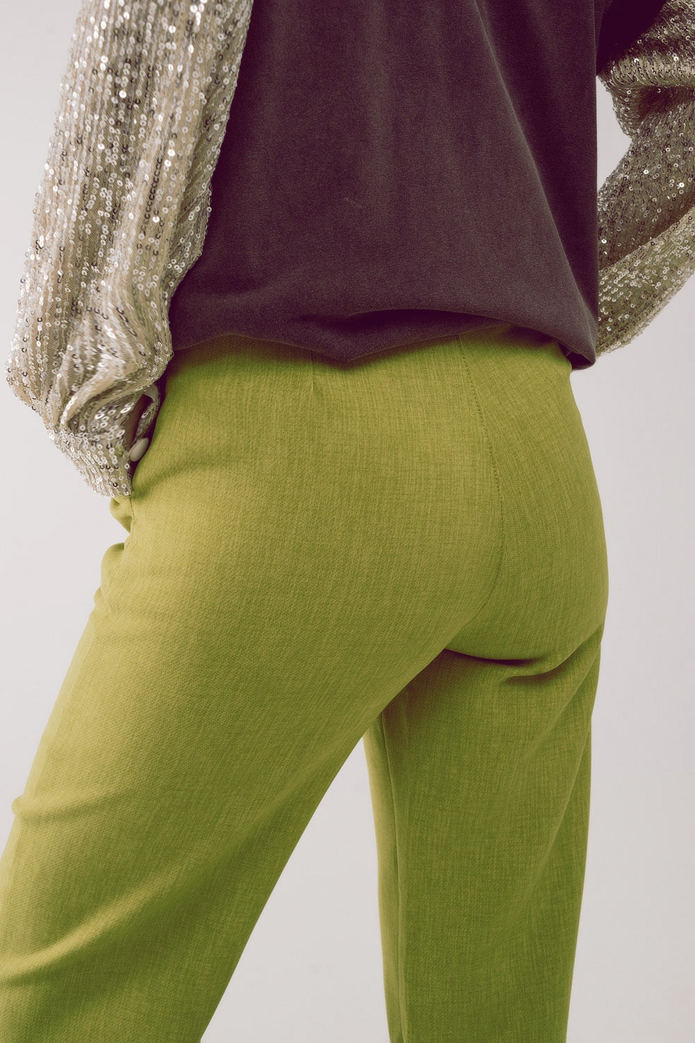 Straight leg tailored pants in green Szua Store