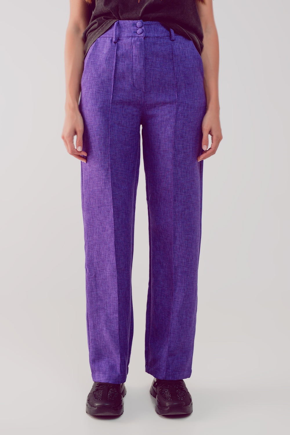 Straight leg tailored pants in purple Szua Store