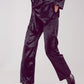 Straight leg velvet pants in black Szua Store