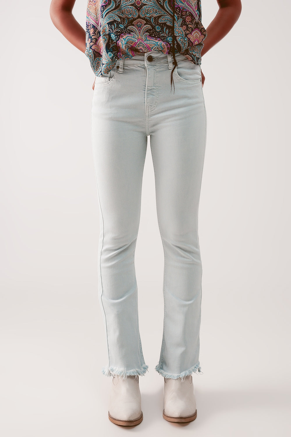 Straight Pants in light blue with wide ankles Szua Store