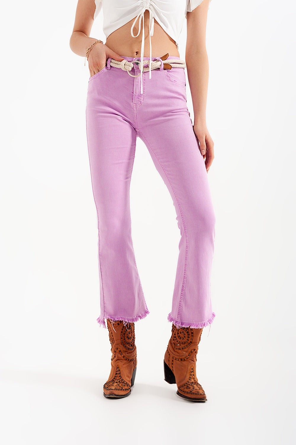 Straight Pants in pink with wide ankles Szua Store