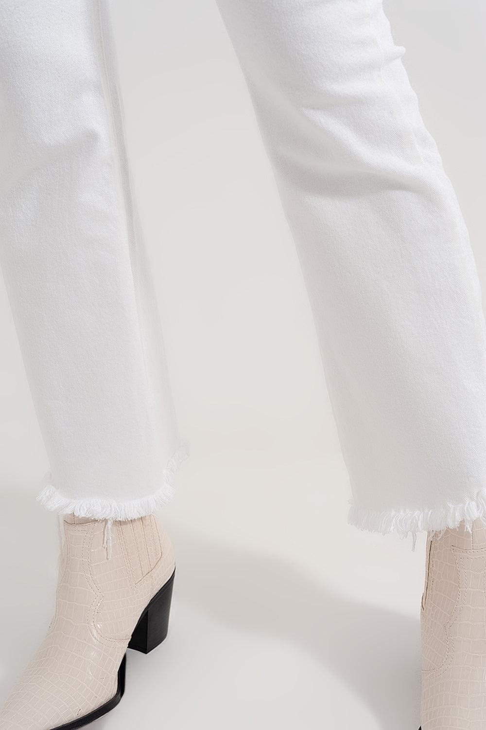 straight Pants in white with wide ankles Szua Store