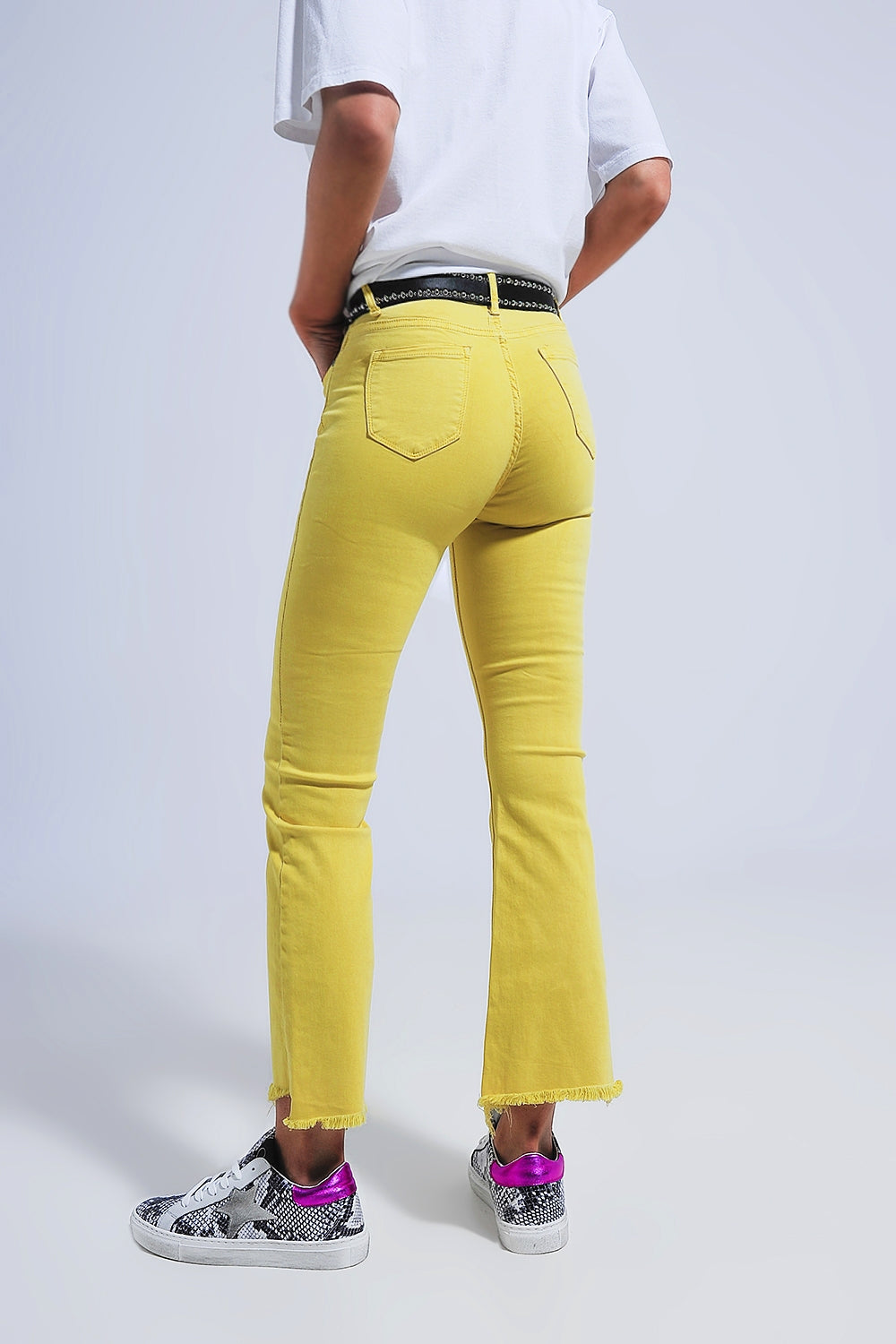 Straight Pants in yellow with wide ankles Szua Store