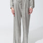 Q2 Straight Relaxed Fit Metallic Finish Pants With Ajustable Drawstring