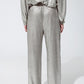 Straight Relaxed Fit Metallic Finish Pants With Ajustable Drawstring