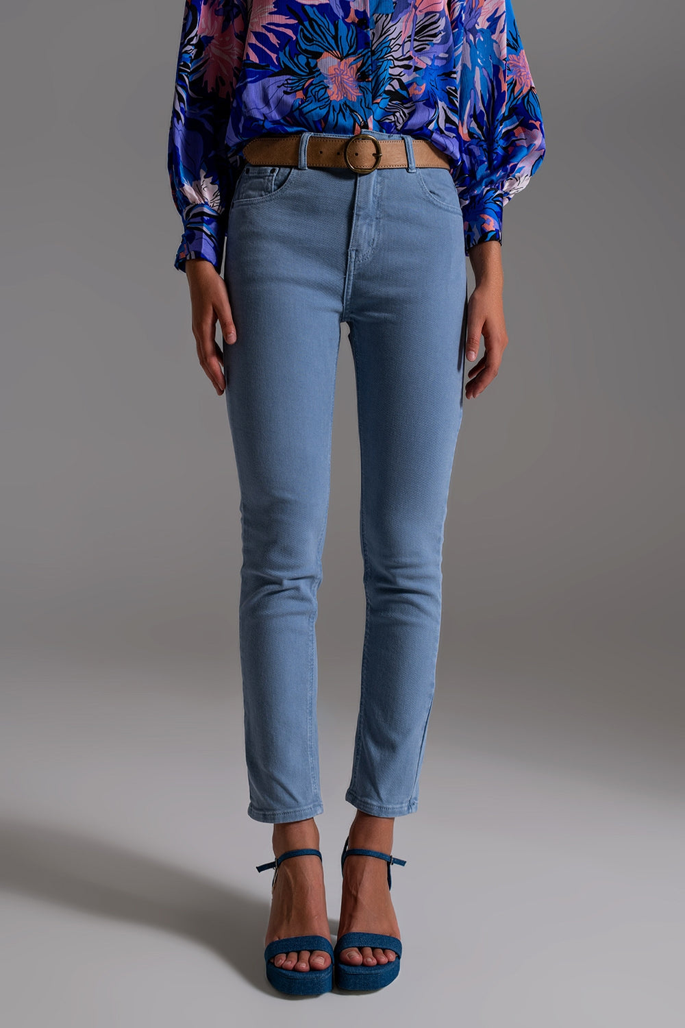 Q2 Stretch Cotton skinny jeans in blue