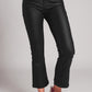 Stretch faux leather flare pants in black Szua Store