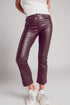 Stretch faux leather flare pants in brown Szua Store