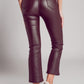 Stretch faux leather flare pants in brown Szua Store