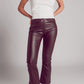 Stretch faux leather flare pants in brown Szua Store