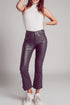 Stretch faux leather flare pants in grey Szua Store