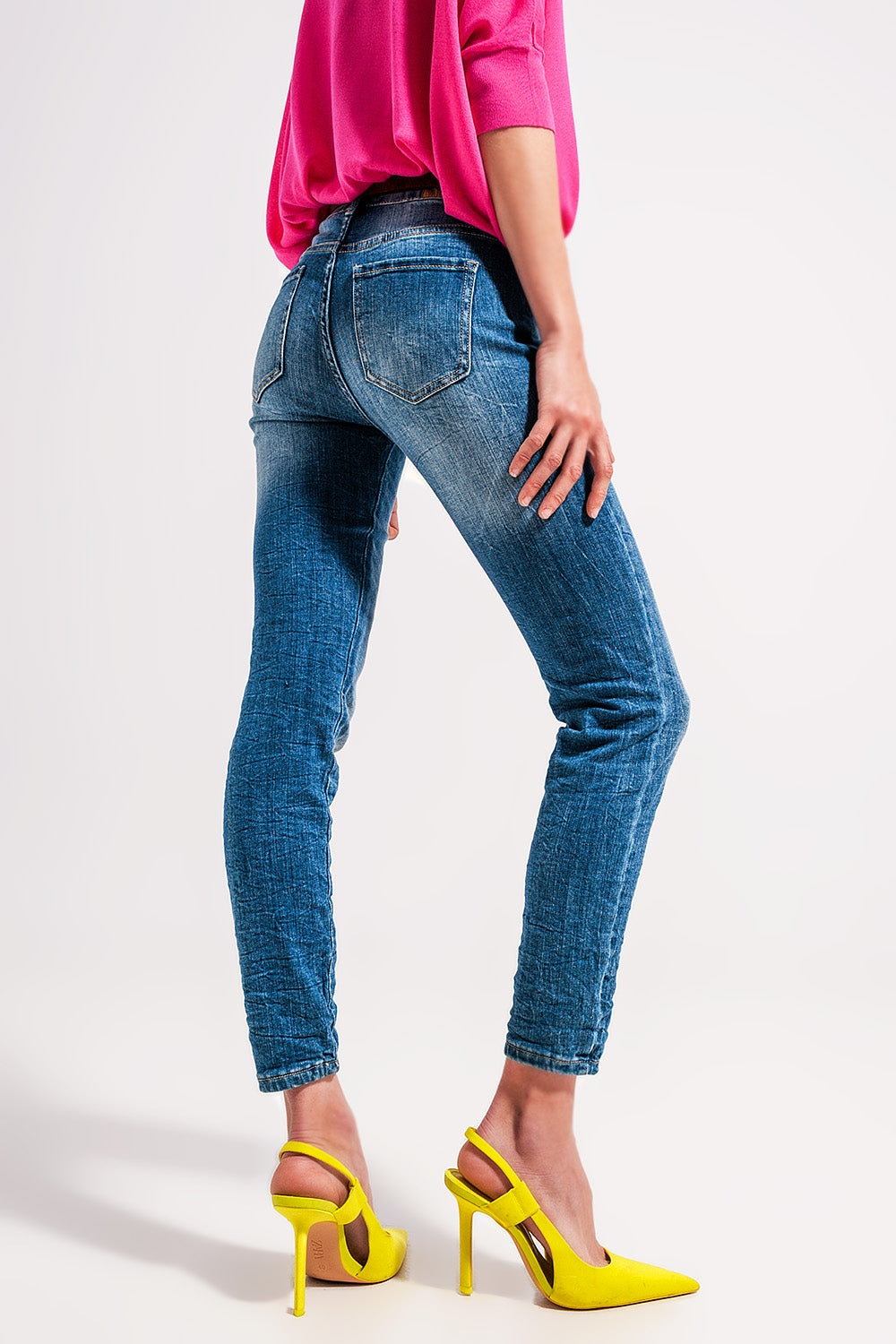 Stretch jeans in mid cotton wash blue Szua Store