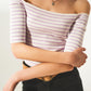 Stripe bardot top in lilac - Szua Store