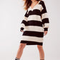 Stripe jumper dress in black Szua Store