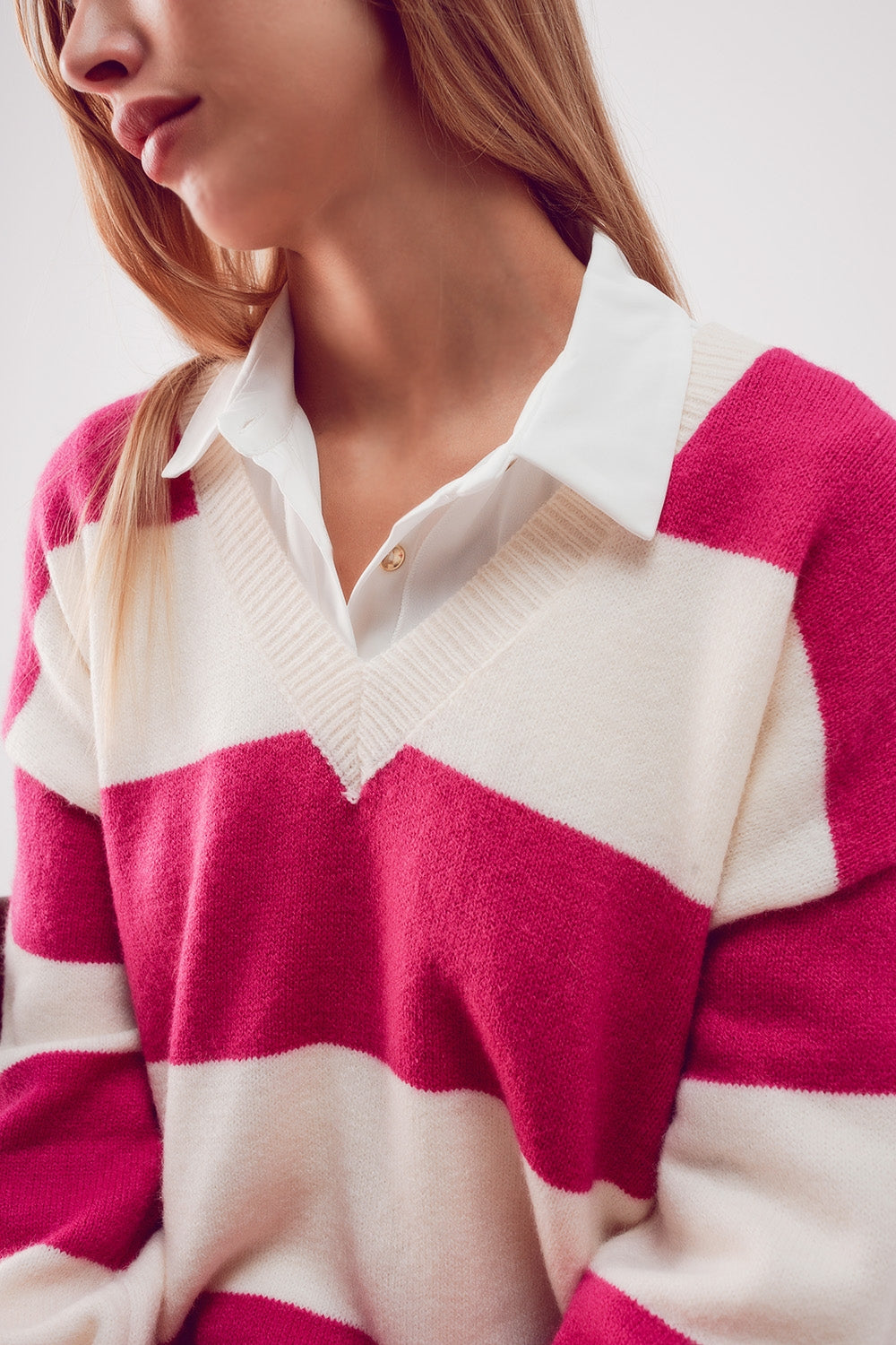 Stripe jumper dress in fuchsia Szua Store