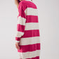 Stripe jumper dress in fuchsia Szua Store