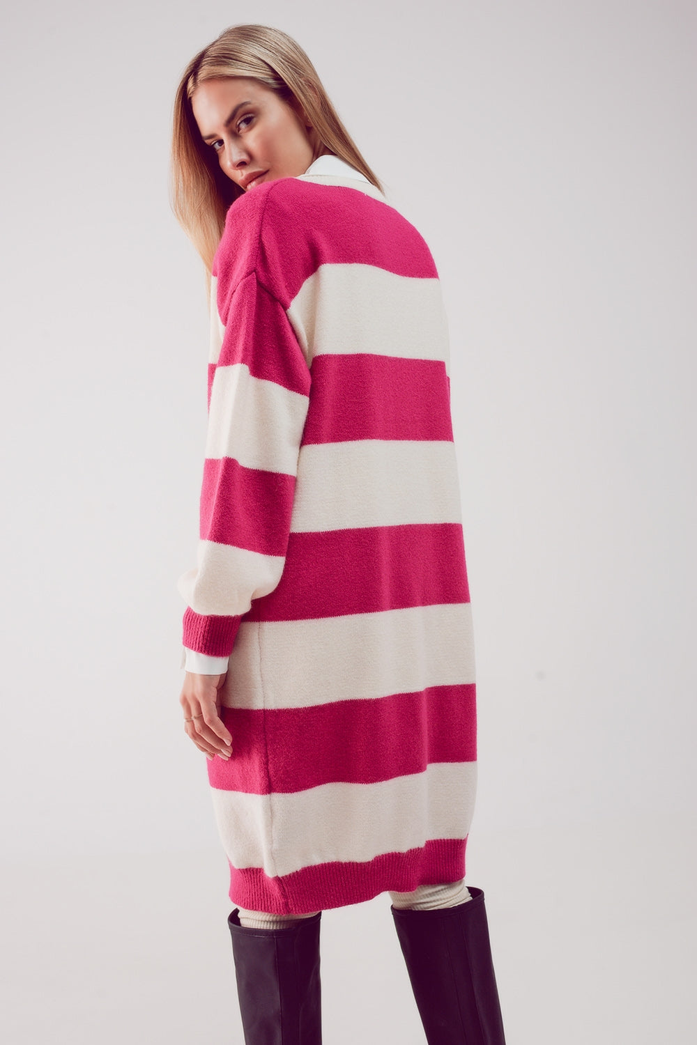 Stripe jumper dress in fuchsia Szua Store