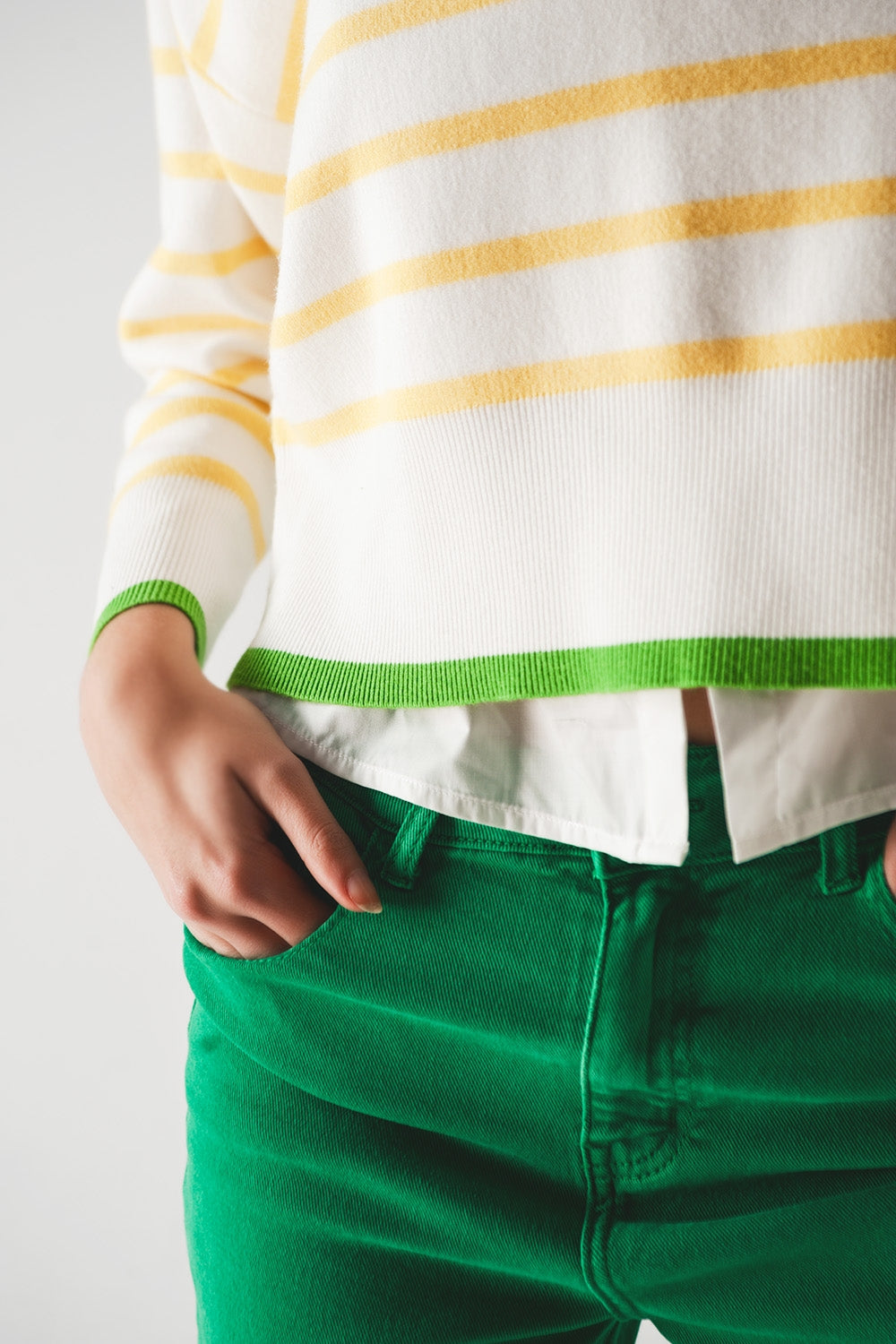 Stripe sweater in yellow & white Szua Store