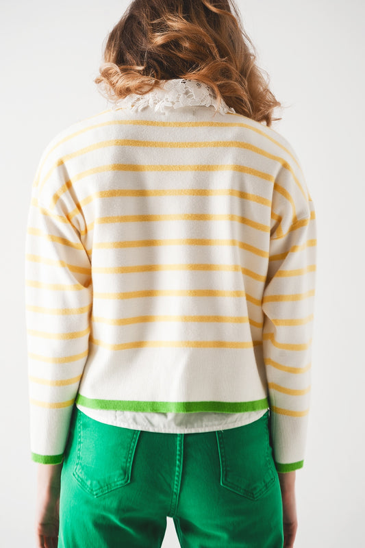 Stripe sweater in yellow & white Szua Store