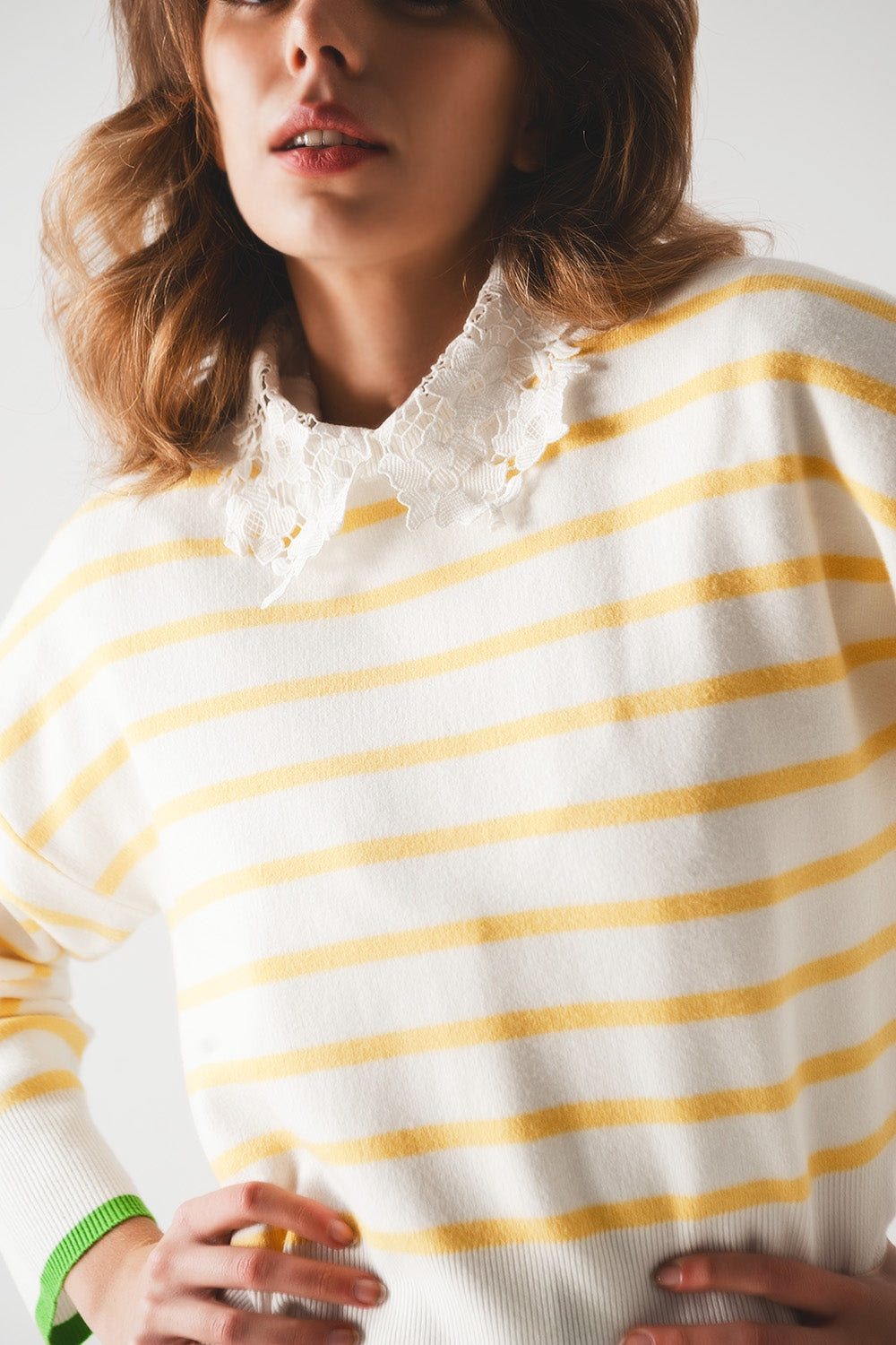 Stripe sweater in yellow & white Szua Store